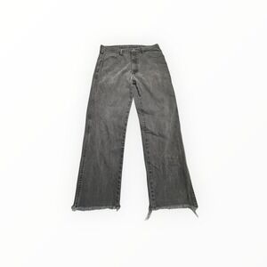 Rustler Jeans Mens 34x32 Black Faded Straight Leg Raw Hem Distressed 87619CB